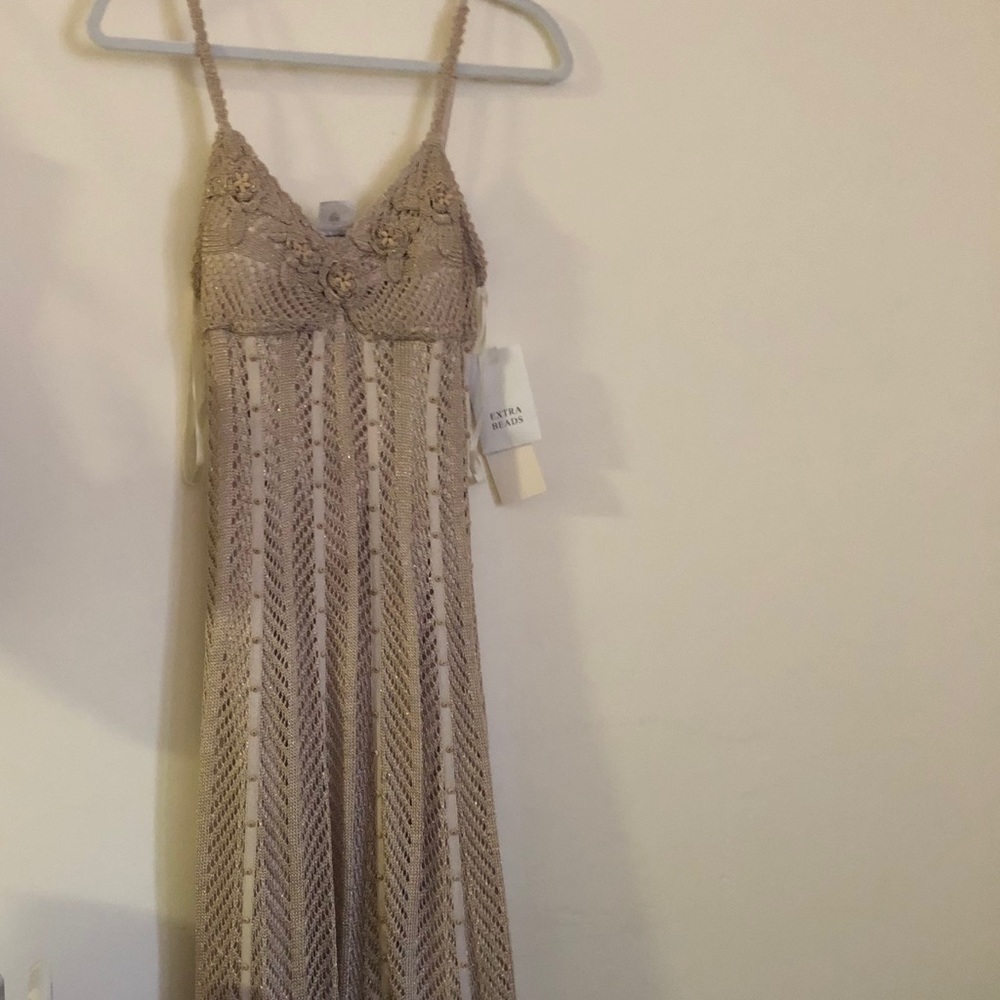 Sue Wong gold dress with beading